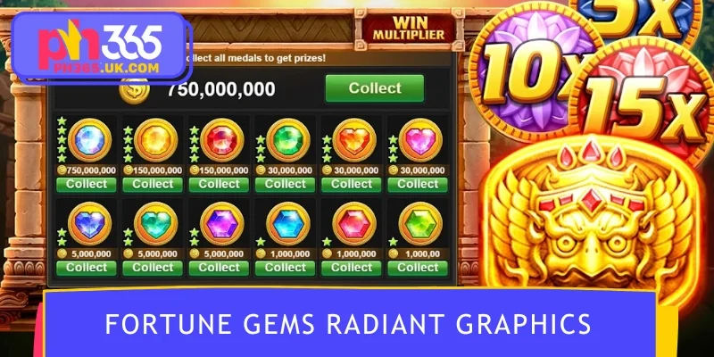 Radiant gemstone graphics with immersive audio