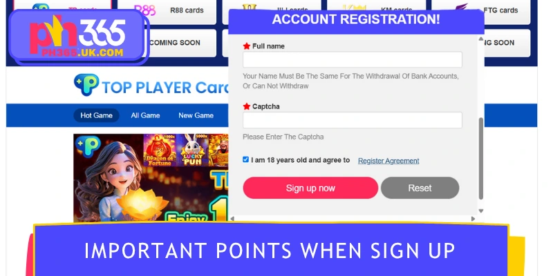 Things to note when creating an account